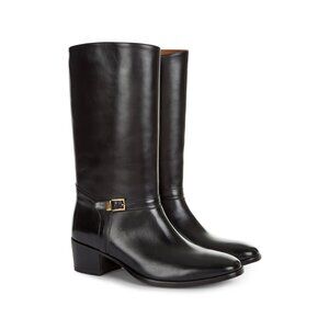 RARE Bally x André Saraiva Black Leather Calf High Heel Boots, Size 39.5/9